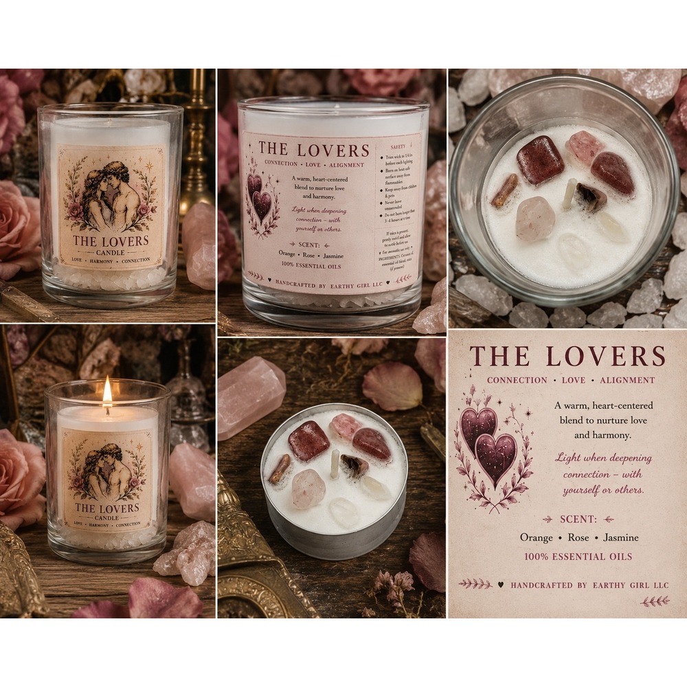 The Lovers Tarot Tea Light Candle Set